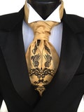 Hops & Wheat Print Ascot. Craft beer lover, mens cravat tie. Self tie ascot for groom and groomsmen. Screenprinted formal ascot for wedding