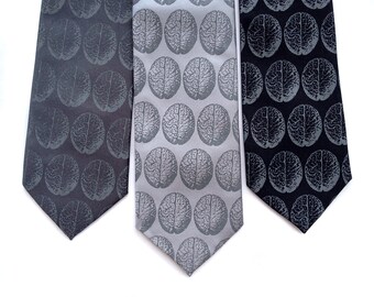 Anatomical Brain Necktie. Brain Dot men's tie. Brain doctor Gift, gift for neurologist, psychologist gift, psychiatrist, neuroscientist gift
