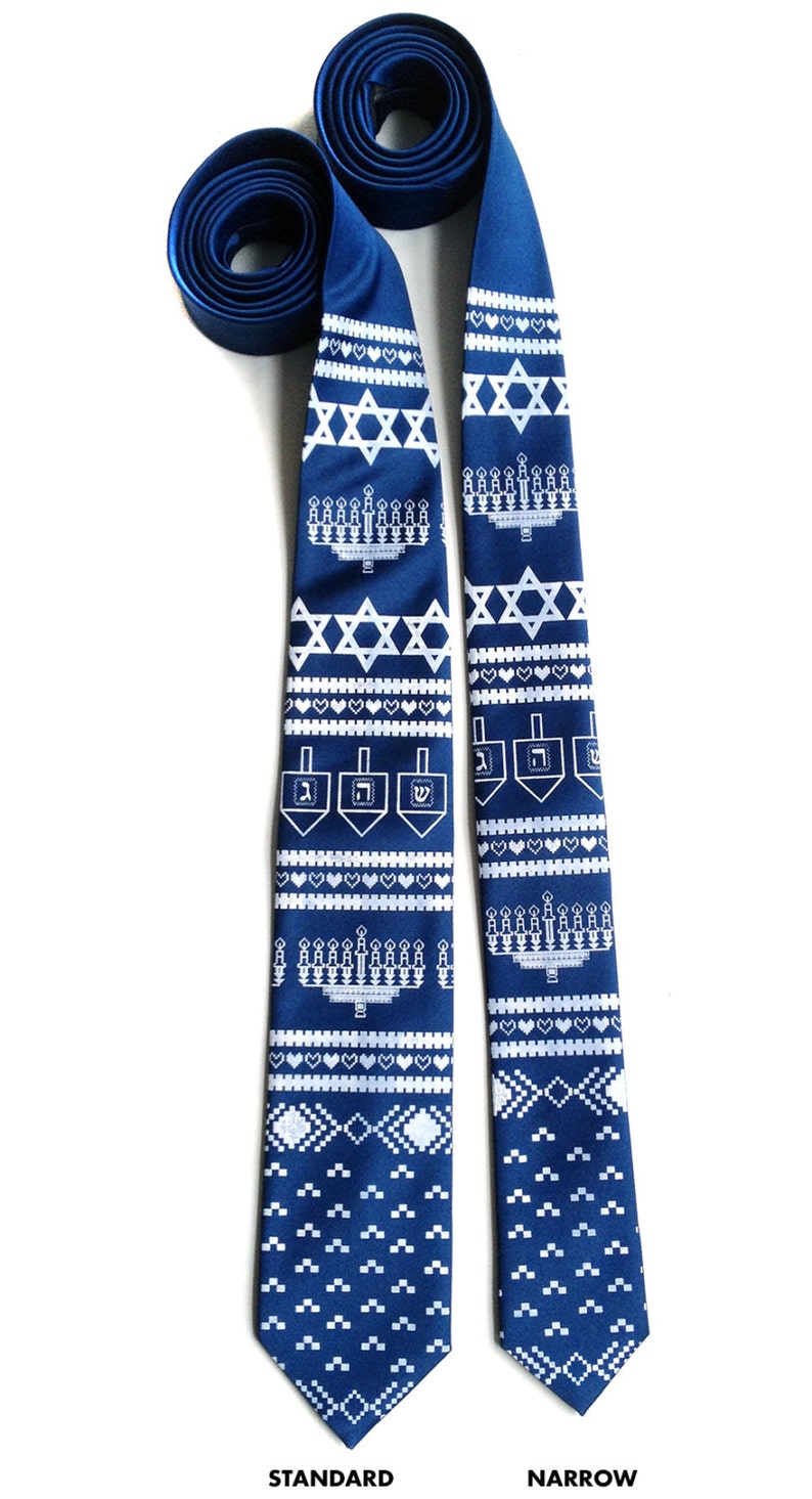 for teens for men Funny Jewish gift Hanukkah Tie for Men Hanukkah gift ideas for boyfriend for brother Hanukkah Sweater Necktie