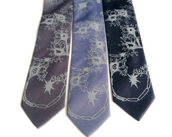 Neuron Necktie. Nerve Cells, Axon & Dendrite Synapses mens tie. Brain cell, neuroscience, gift for neurologist, brain surgeon, psychology.