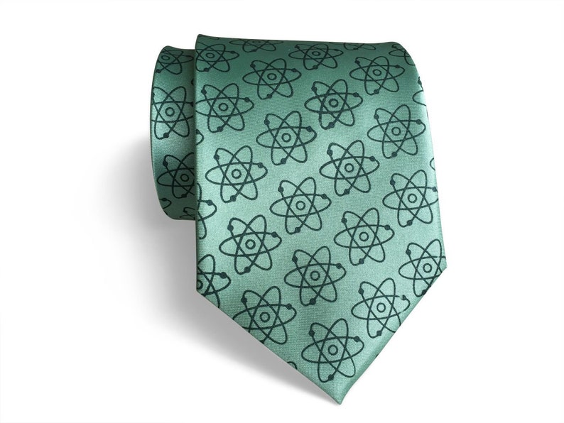 Atom Tie. Atomic model mens necktie, Science teacher gift, doctor, chemistry, molecule tie, science tie, Nuclear power plant, atomic energy image 9