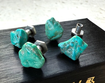 Turquoise Tuxedo Studs. Blue green, stone shirt stud set of 3, 4 or 5 buttons. Alternative formal tux studs for the groom, men's formalwear
