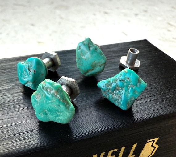 Turquoise Tuxedo Studs. Blue green, stone shirt stud set of 3, 4 or 5 buttons. Alternative formal tux studs for the groom, men's formalwear