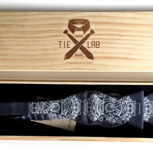 Wood Necktie Box, Velveteen Lined. Laser engraved, wood tie box. Fancy tie gift box, gift box for necktie. Pine tie box, wooden tie gift box image 3