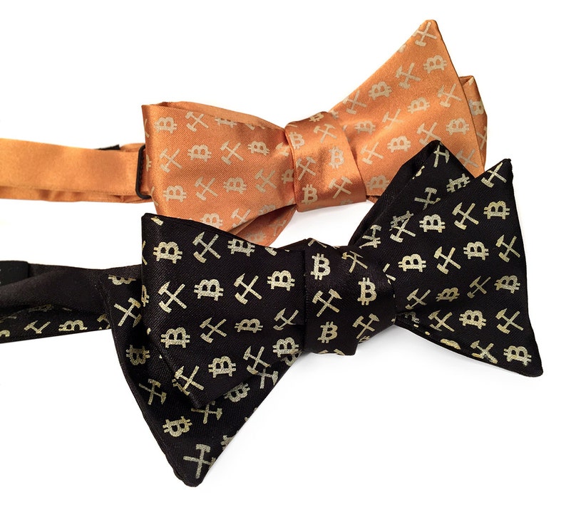 Bitcoin Bow Tie Cryptocurrency men's bowtie. Bitcoin image 0