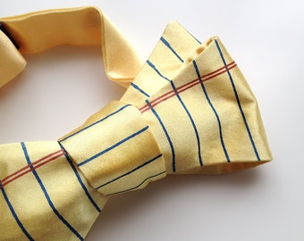 Legal Pad bow tie. Yellow lined paper bow tie. Perfect lawyer, legal defense, judge, law student or attorney gift. By Cyberoptix Tie Lab.