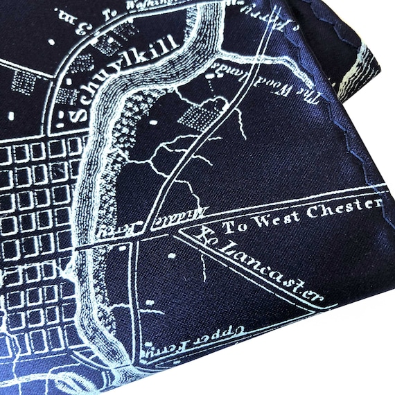 Philadelphia Map Pocket Square. City of Philadelphia Map. | Etsy