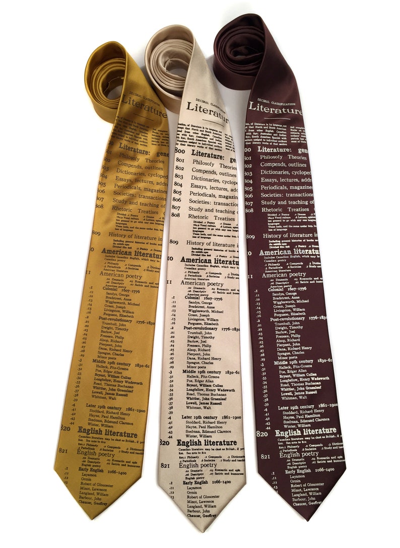 Literary Necktie. Dewey Decimal library classification for Literature. English teacher, librarian, writer, bookworm, author, reading gift. image 7