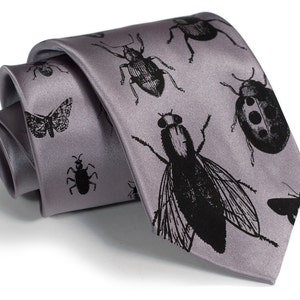 Insect Necktie. Buggy code, geek gift, entomology, pest control. Bug print tie. Entomologist gift, gift for science teacher, biology teacher