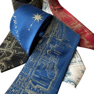 San Francisco Map Tie. SF Map California Tie Men es Silk Necktie. West Coast Bay Area Wedding San Francisco Wedding Tie for groomsman Geschenk