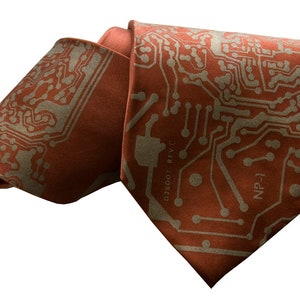 Circuit Board Tie, mens necktie. IT guy, gift for him. Computer programmer, geek gift men, electrical engineer, boyfriend gift, science ties image 9