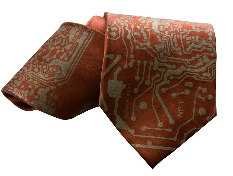 Circuit Board Tie, mens necktie. IT guy, gift for him. Computer programmer, geek gift men, electrical engineer, boyfriend gift, science ties image 9