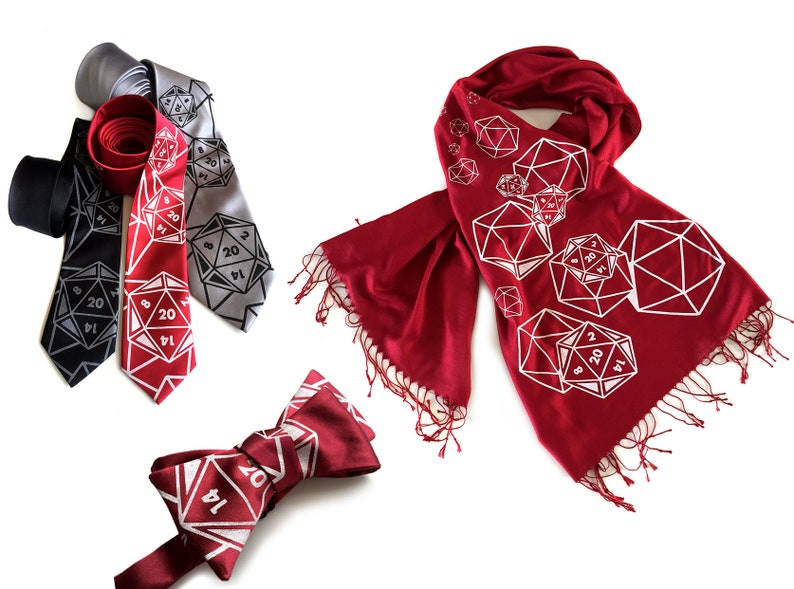 d20 scarf, critical role. RPG twenty sided die, bamboo pashmina. Nerd wedding, D and D inspired, polyhedral dice geek gift, gamer girl image 10