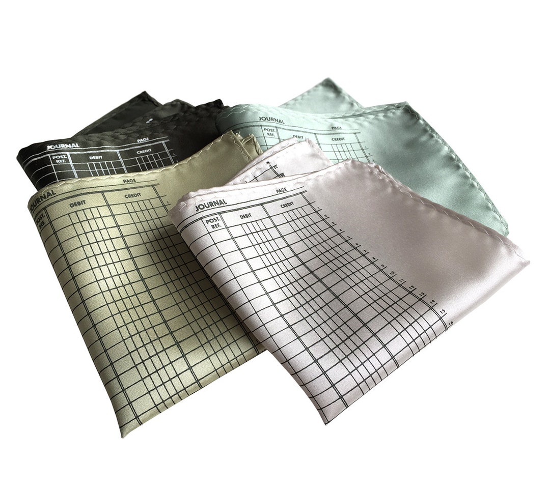 Ledger Paper Printed Pocket Square. Accountant Gift, CPA Gift