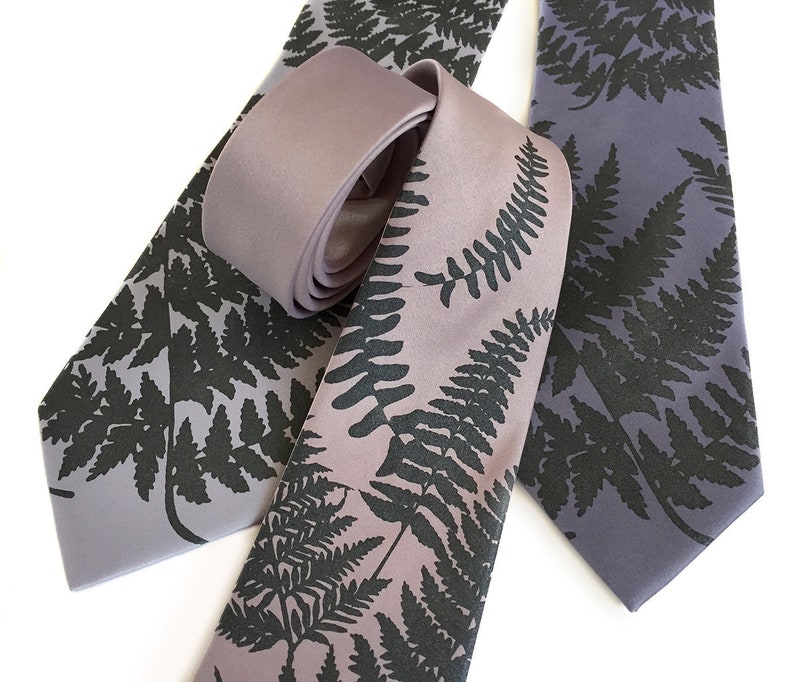 Fern Leaf Tie. Botanical Print Men's Necktie. Skinny Tie Etsy
