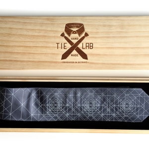 Wood Necktie Box, Velveteen Lined. Laser engraved, wood tie box. Fancy tie gift box, gift box for necktie. Pine tie box, wooden tie gift box image 4