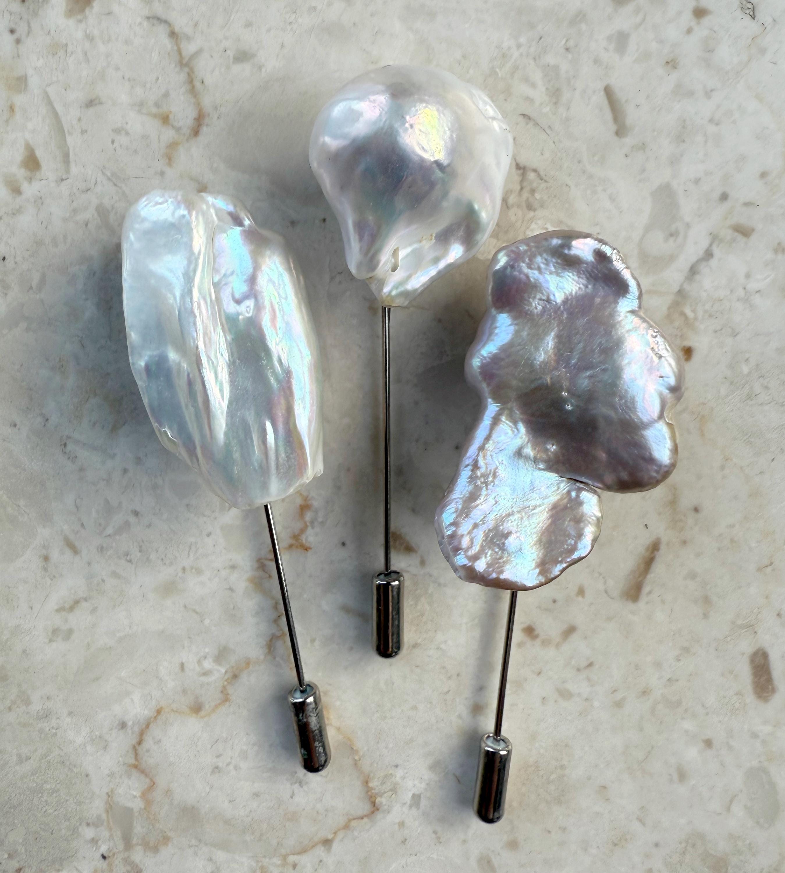 Large Iridescent Baroque Lapel Pin