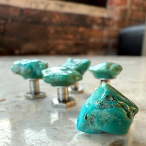Turquoise Tuxedo Studs. Blue green, stone shirt stud set of 3, 4 or 5 buttons. Alternative formal tux studs for the groom, men's formalwear image 13