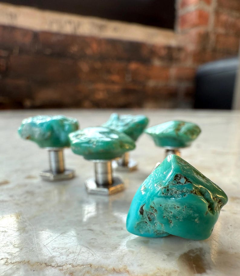 Turquoise Tuxedo Studs. Blue green, stone shirt stud set of 3, 4 or 5 buttons. Alternative formal tux studs for the groom, men's formalwear image 13