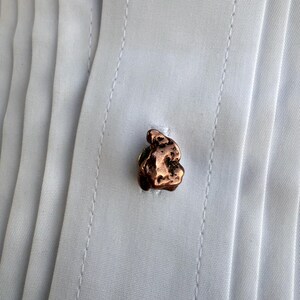 Copper Nugget Shirt Studs, tuxedo stud set, gift for him. 3, 4 or 5 raw stone tux buttons for the groom, unique men's formalwear image 2