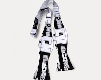 Saturn V, self tie bow tie. NASA, Apollo 11 50th anniversary, Saturn V Rocket, space bow tie, rocket bow tie, geek gifts, geek wedding, men