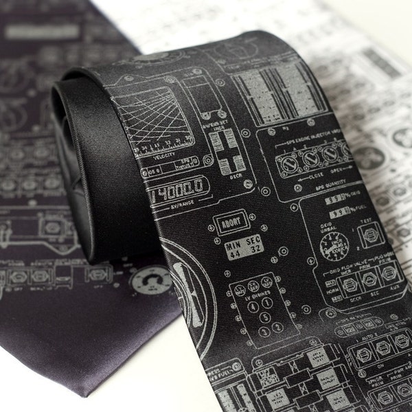 Apollo Cockpit Tie, Astronaut Necktie. NASA Necktie, rocket science tie, aerospace engineer gift, Space gifts for him, science teacher gift