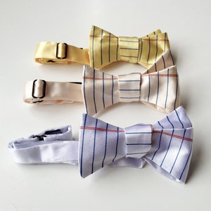 Notebook Paper bow tie. College Ruled bow tie. Wide Ruled lined paper tie. Silkscreen bowtie. Perfect teacher or writer gift. image 8