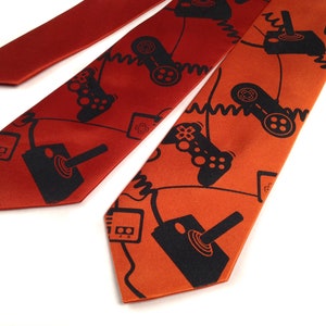 Joystick necktie. Video game controller tie. Geek chic gamer gift. Control Freak, gaming console screen printed tie. image 10