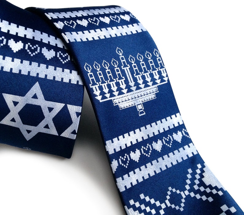 for teens for men Funny Jewish gift Hanukkah Tie for Men Hanukkah gift ideas for boyfriend for brother Hanukkah Sweater Necktie