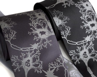 Corbata de neurona, corbata de axón y dendrita. Regalos de psicología, regalos de neurociencia. Corbata de seda para hombre. Regalos de neurocirugía, regalos de neurología, regalos de neurocirujano.
