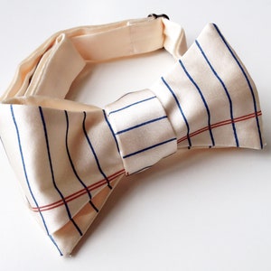 Notebook Paper bow tie. College Ruled bow tie. Wide Ruled lined paper tie. Silkscreen bowtie. Perfect teacher or writer gift. image 1