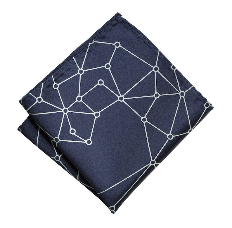 Blockchain Pocket Square. Decentralized distributed network, geometric hanky crypto cryptocurrency ethereum bitcoin virtual currency finance image 3