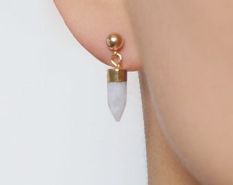 Pendientes Moonstone Gold Stud (Matisse) // Regalos para ella // Pendientes hechos a mano // Joyería minimalista