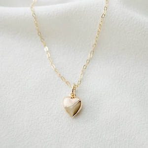 Tiny Gold Heart Necklace (Clementine) // 14K Gold filled // Gift for her // Minimalist jewelry