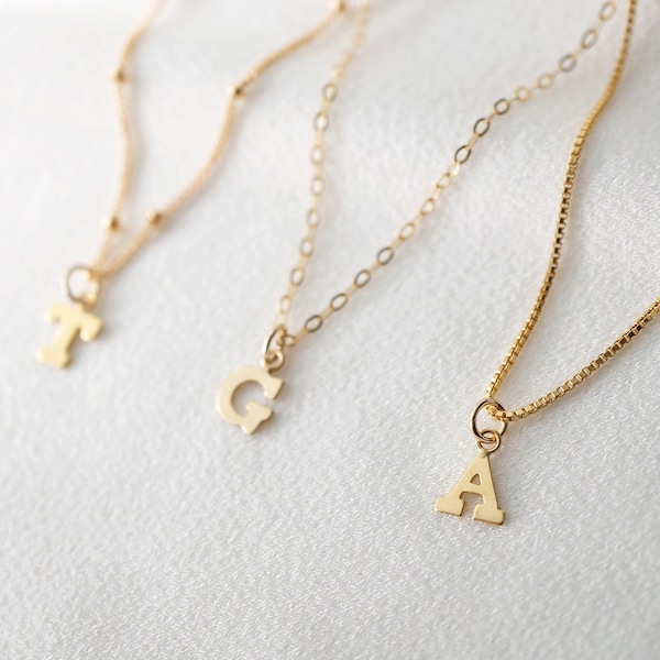 Tiny Gold Initial Charm Necklace (Maraval) // Initial necklace // Personalized necklace // Gold Filled Jewelry