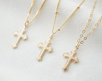 Tiny Gold Cross Necklace (Jada) // 14K Goldfilled // Joyas religiosas // Joyas minimalistas