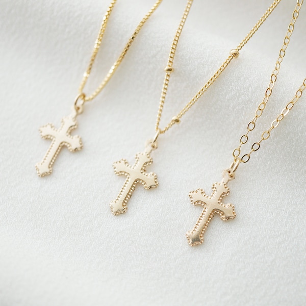 Tiny Gold Cross Necklace (Jada) // 14K Gold filled // Religious jewelry // Minimalist jewelry