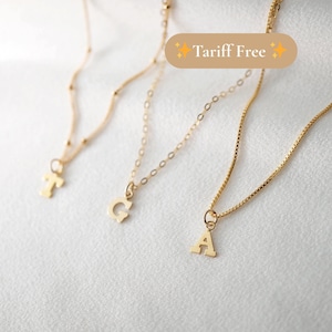 Petit collier à breloques initiales en or (Maraval)//Collier initial//Collier personnalisé//Bijoux plaqués or