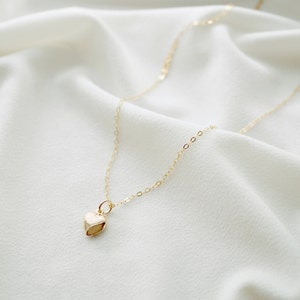 Tiny Gold Heart Necklace clementine // 14K Gold Filled // Gift for Her ...