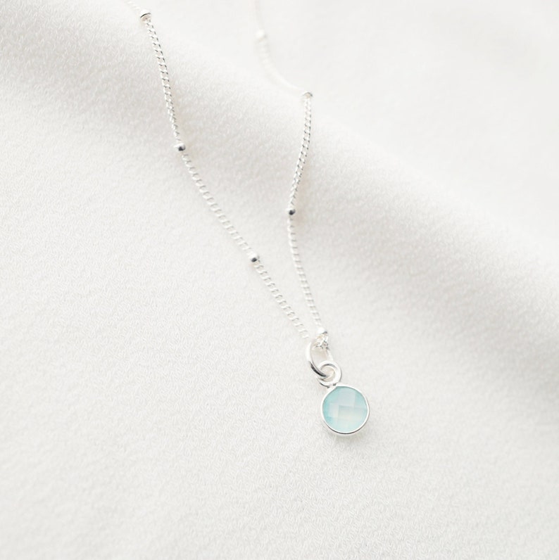 Tiny garnet stone on Sterling silver Necklace Cira // Gift for sister // Present for mom // Dainty necklace image 5