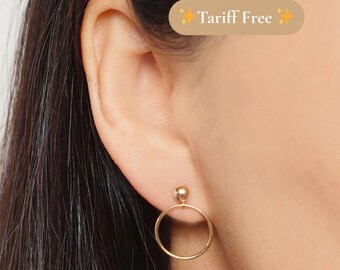 Dainty 14K Gold Fill  Infinity Circle Stud Earrings (Lazio) // Gifts for her // Dainty earrings // Ships from USA