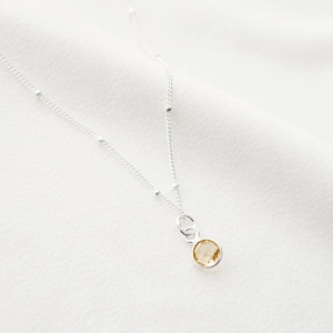 Tiny citrine on Sterling silver Necklace (Cira) Adjustable Cable Chain 16"-18" // Dainty necklace // November Birthstone