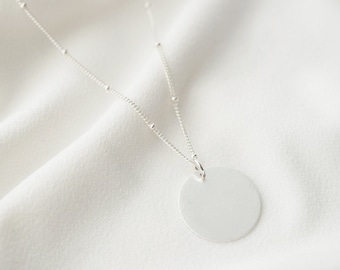 Large Silver Coin on Sterling silver Necklace (Dakota) // Gift for sister // Present for mom // Dainty necklace