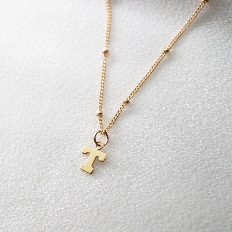 Tiny Gold Initial Charm Necklace Maraval // Initial necklace // Personalized necklace // Gold Filled Jewelry image 4