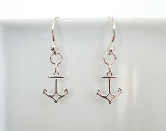 Anchor Sterling Silver Charm Earrings