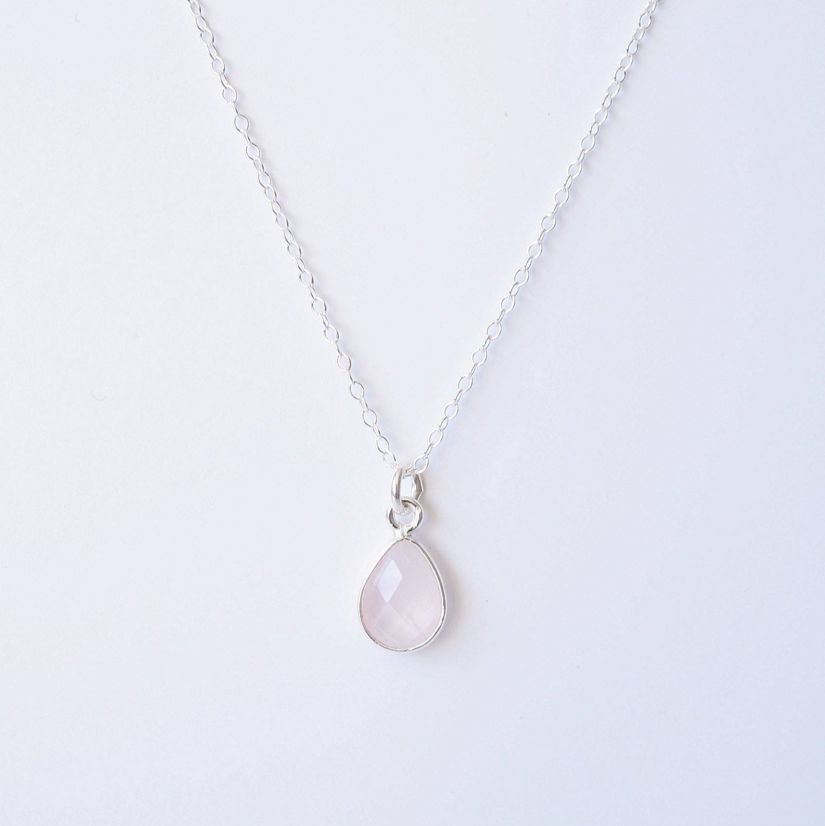 Rose Quartz Teardrop Sterling Silver 