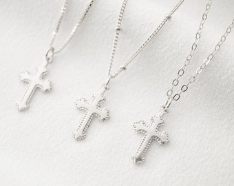 Tiny Sterling Silver Cross Necklace (Jada) // 14K Gold filled // Religious jewelry // Minimalist jewelry