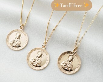 Sacred Heart of Jesus 14K Gold Fill Coin Medallion Necklace (Jesus Regal) // Gold Coin Jewelry // Minimalist jewelry // Ships from USA