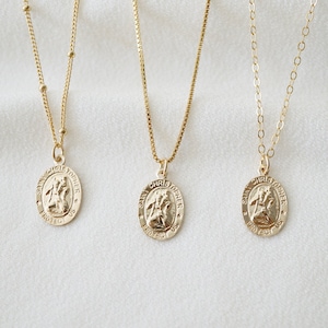 Traveler s Protection Dainty Small Gold Coin Necklace st