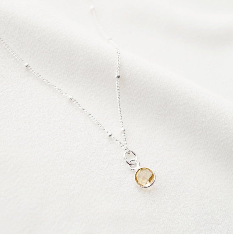 Tiny garnet stone on Sterling silver Necklace Cira // Gift for sister // Present for mom // Dainty necklace image 6